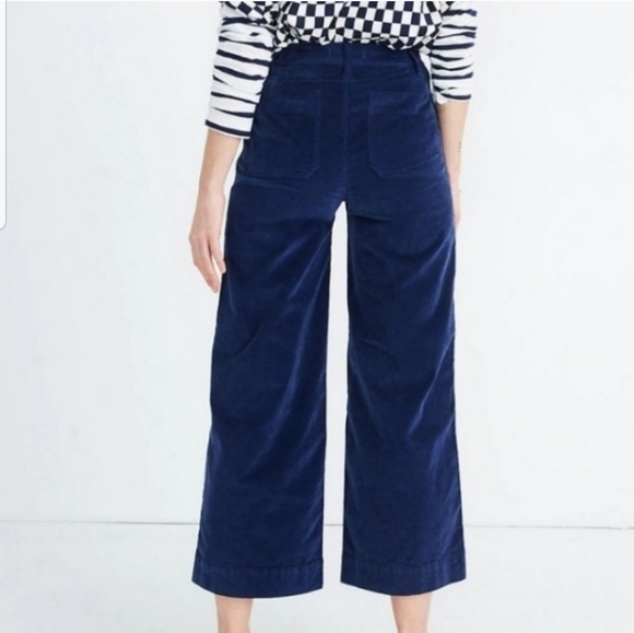 Madewell Blue Emmett Style velvet wide leg pants - Picture 7 of 8